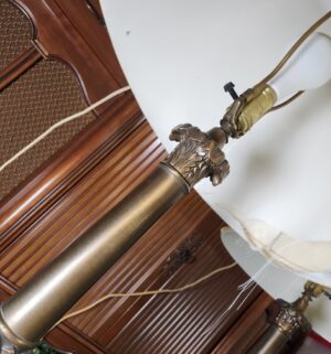 c124- vintage brass-finish Stiffel candlestick table lamps - Image 3