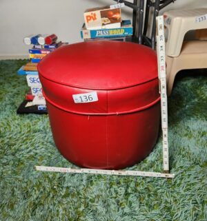 c136- red stool ottoman - Image 1