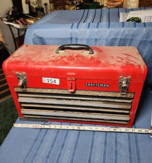 c154- red craftsman tool box w/ tools - Image 1