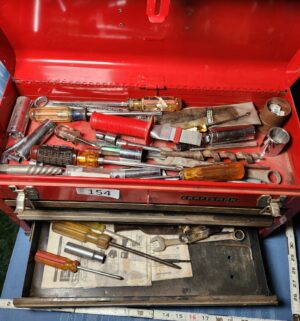 c154- red craftsman tool box w/ tools - Image 2