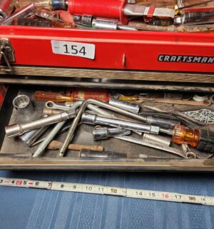 c154- red craftsman tool box w/ tools - Image 3