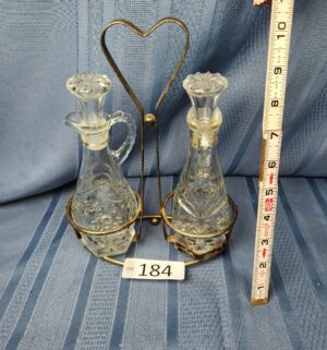 c184- vintage glass cruet set - Image 1