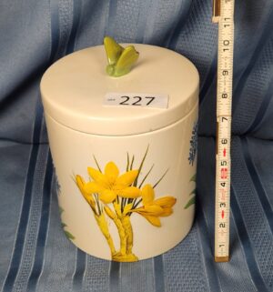 c227- Blossoms and Blooms ceramic jar - Image 1