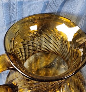 c268- hand-blown amber glass pitcher - Image 2