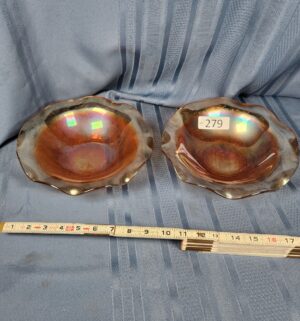 c279- orange carnival glass bowls - Image 1