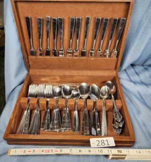c281- vintage stainless flatware set - Image 1