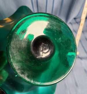 c282- Blenko art glass green pedestal bowl - Image 3