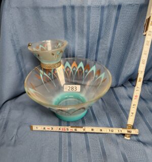 c283- mid century modern Anchor Hocking Blendo Chip and Dip Set - Image 1