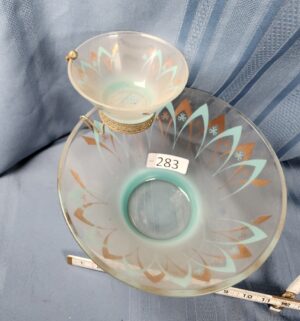c283- mid century modern Anchor Hocking Blendo Chip and Dip Set - Image 2
