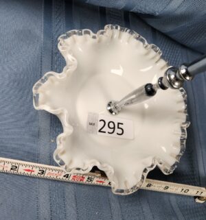 c295- Fenton Silver Crest milk glass handled bon bon - Image 2