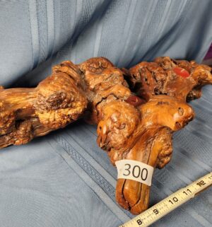c300- antique burl wood candle holder - Image 2