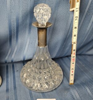 c315- F.B. Rogers Silver Company crystal ships decanter