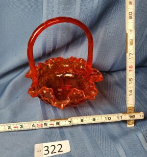 c322- Fenton Amberina glass basket - Image 1