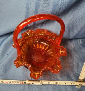 c322- Fenton Amberina glass basket - Image 2