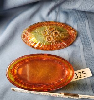 c325- Fenton Amberina glass covered trinket box - Image 2