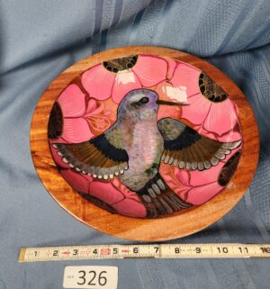 c326- wooden humming bird bowl - Image 1