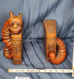 c332- damaged bookworm bookends - Image 1