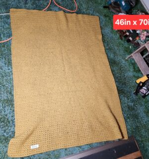 c349- textured crocheted blanket - Image 1