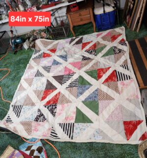 c355- mid century hand stitched quilt - Image 1