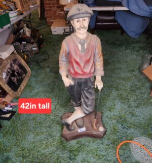 c361- vintage peter mook golf statue - Image 1