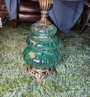 c363- stunning mid century glass base lamps. Amazing condition - Image 2