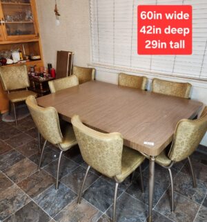 c364- mid-century modern Formica and chrome dinette set. Remarkable condition! - Image 1