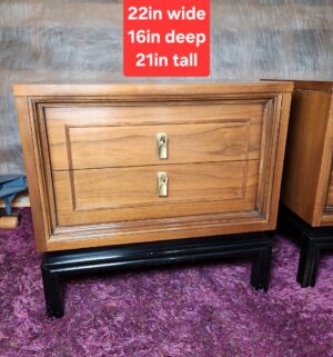 c370- American of Martinsville 4 Piece mid century dresser set w/ mirror & 2 night stands - Image 11