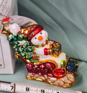 d67- Christopher Radko glass Wintry Sleigh Ride christmas ornament - Image 2