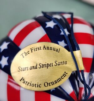 d68- Danbury Mint 1st Annual Stars and Stripes Santa hot air balloon ornament - Image 3