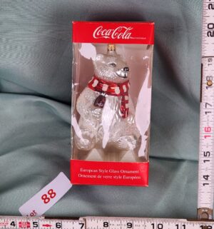d88- Kurt Adler Coca-Cola polar bear European style glass ornament - Image 1