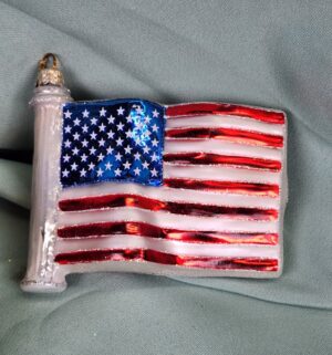 d93- Stars & Stripes Polonaise glass ornament - Image 2