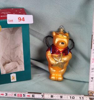 d94- Midwest of Cannon Falls Disney Pooh Bear blown glass Christmas ornament