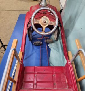 e11- vintage style jet flow drive fire truck pedal car. - Image 5