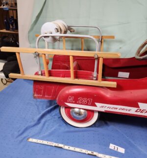 e11- vintage style jet flow drive fire truck pedal car. - Image 8