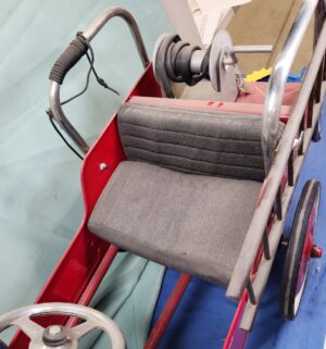 e22- vintage-style red fire engine metal pedal car - Image 6