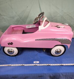 e40- InStep steel retro-style pink lady pedal car - Image 1