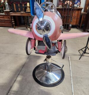 e59- circa 1940s Koken Murray Pursuit child's pedal airplane. converted into barber chair. - Image 2