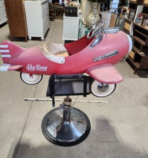 e59- circa 1940s Koken Murray Pursuit child's pedal airplane. converted into barber chair. - Image 3