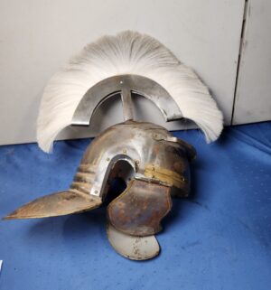 e62- replica Roman Lorica Segmentata armor with a helmet and mannequin - Image 8