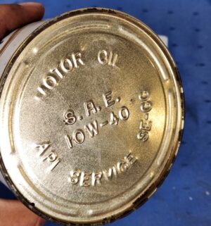 e80- vintage Sealed 10w-40 Gulfpride Multi-G motor oil can - Image 2