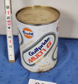 e88- vintage Sealed 10w-40 Gulfpride Multi-G motor oil can - Image 1