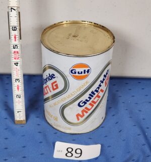 e89- vintage Sealed 10w-40 Gulfpride Multi-G motor oil can - Image 1