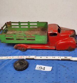 e94- 1950s Marx pressed steel stake bed toy truck. - Image 4