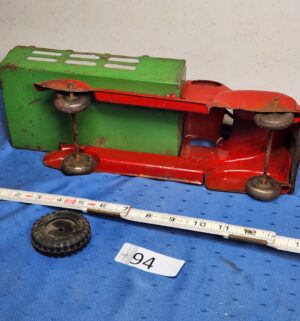 e94- 1950s Marx pressed steel stake bed toy truck. - Image 5