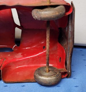 e94- 1950s Marx pressed steel stake bed toy truck. - Image 6