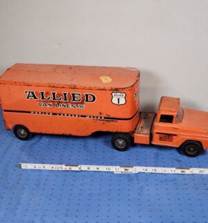 e108 1950s Orange Tonka Allied Van Lines pressed steel toy truck - Image 7