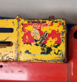 e110- 1940s Marx pressed steel Coca-Cola delivery truck. Missing back wheels - Image 8