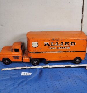 e113- 1958 Tonka Allied Van Lines semi-truck and trailer. - Image 1