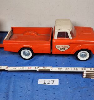 e117- 1960s Nylint pressed steel U-Haul Ford pickup truck and trailer set - Image 2