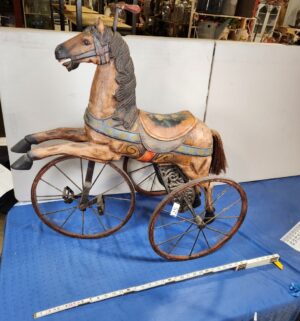 e125- antique French child's horse tricycle or velocipede 1890s-1910 - Image 1